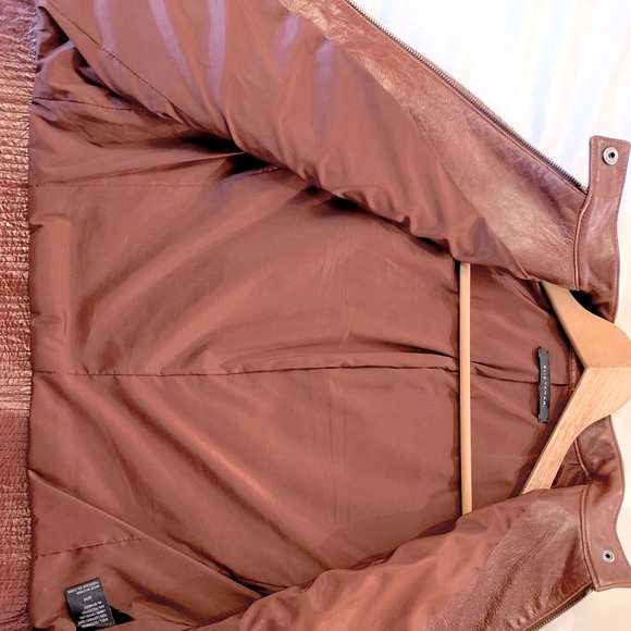 Rust leather moto jacket (Elie Tahari) - Picture 4 of 6